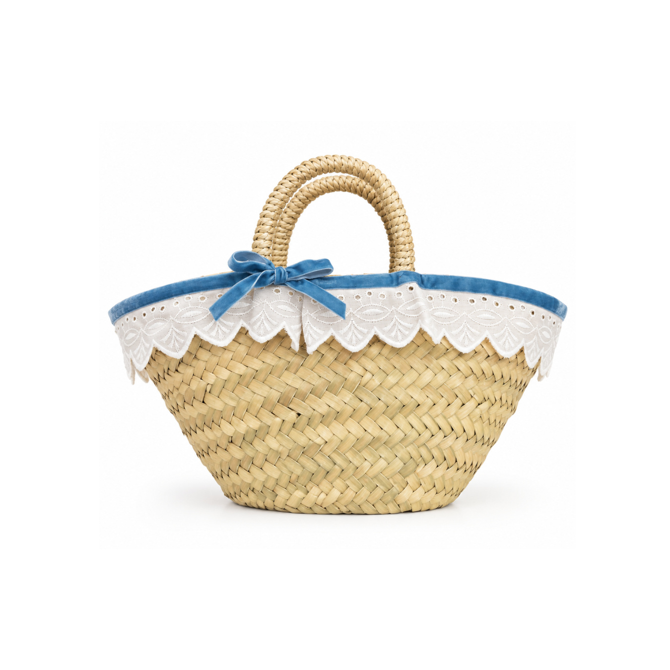 Cesta personalizable con lazo azul